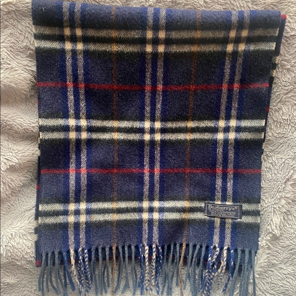 Burberry Authentic Vintage Blue Cashmere Scarf